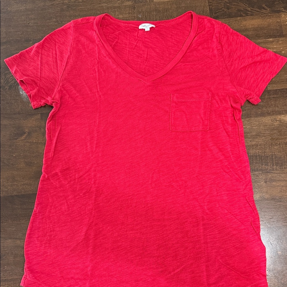Splendid Bright Red V-Neck Tee